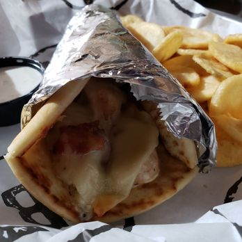 CharBar No 7 - White BBQ chicken wrap & potato chips - Seafood Near Me - Greensboro, North Carolina