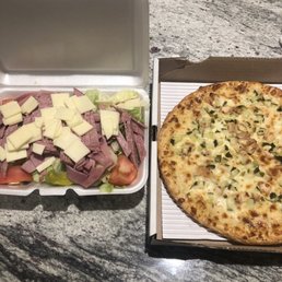 a pizza and a salad a pizza and a salad