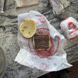 Wendy's - Ridiculously small, dry, and crispy hamburger