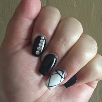 Lv Nails & spa - Coffin shaped acrylics. Brought in a picture from Pinterest and they look identical. - Nail Salons Near Me - Oceanside, California