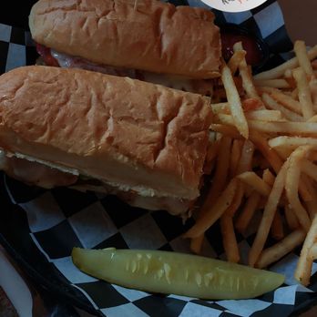 Andriaccio's Restaurant - The god father sub (house made Italian sausage) I said no roll for my half but that's okay.  He got truffle fries I got a side salad - Pizza Near Me - Mayville, New York