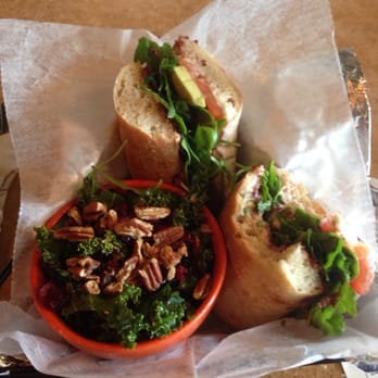 Chimera - Kale salad, Sandwich -spicy olive tapenade, tomato, avocado, goat cheese on fresh baguette. - Coffee & Tea Near Me - Tulsa, Oklahoma Chimera - Kale salad, Sandwich -spicy olive tapenade, tomato, avocado, goat cheese on fresh baguette. - Coffee & Tea Near Me - Tulsa, Oklahoma