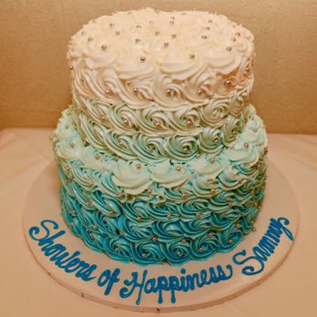 Mario's Bakery - a blue and white cake - Bakeries Near Me - Oceanside, New York