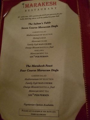 Menu photo 4 Marakesh Restaurant Parsippany, NJ