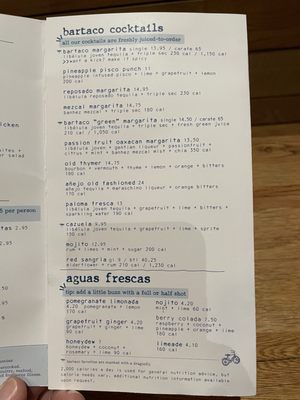 Menu photo 2 bartaco - Reston Reston, VA