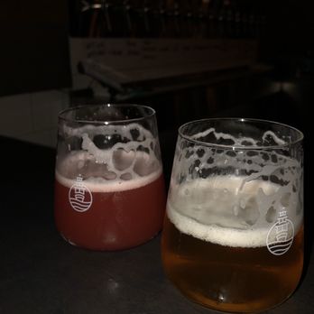 Godspeed Brewery - Like the raspberry on left.... r is good too, don't know what it was - Breweries Near Me - Toronto, Ontario