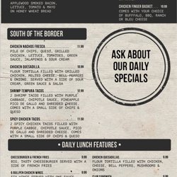 Bullpen Pizza and Sports Bar - Good Menu