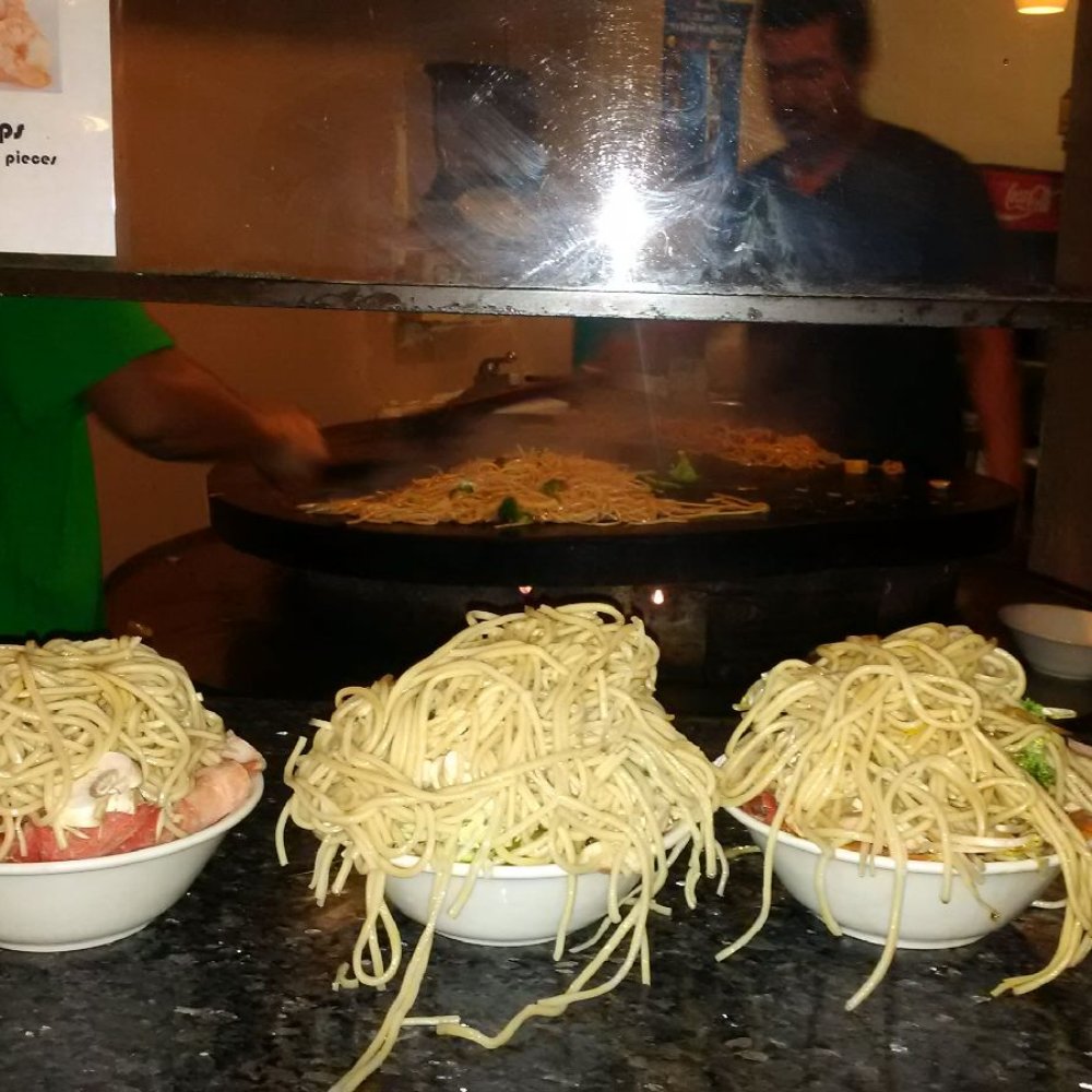 Mad Wolf Mongolian Barbecue - All three plates lined up and ready to be cooked. - Mongolian Near Me - Fullerton, California