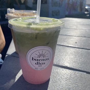 Buenos Dias Cafe - Strawberry matcha - Cafes Near Me - Riverside, California
