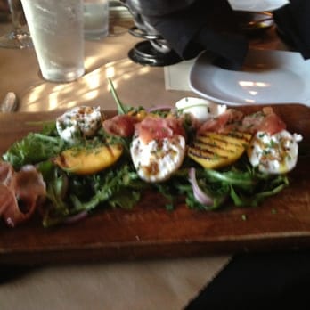 Caffe Piccolo - Burrata and grilled pears over arugula. - Italian Near Me - Pawleys Island, South Carolina