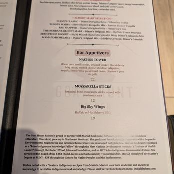Goat Haunt Saloon - menu - Airport Lounges Near Me - Kalispell, Montana Goat Haunt Saloon - menu - Airport Lounges Near Me - Kalispell, Montana