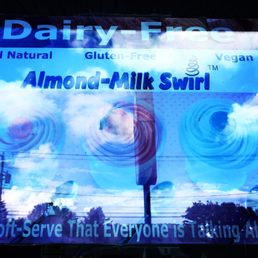Dairy-free vegan almond milk soft serve!