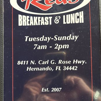 Red's Restaurant - Breakfast & Brunch Near Me - Hernando, Florida