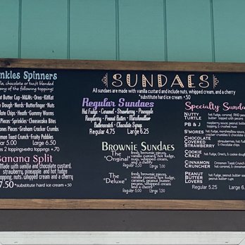 Sprinkles Creamery - Menu 2/3 - Ice Cream & Frozen Yogurt Near Me - Corfu, New York