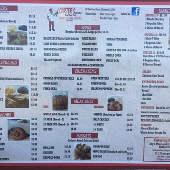 Carter's Barbeque - Menus is large and plenty of options - Barbeque Near Me - Mulberry, Florida Carter's Barbeque - Menus is large and plenty of options - Barbeque Near Me - Mulberry, Florida