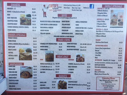 Menu photo 4 Carter's Barbeque Mulberry, FL Menu photo 4 Carter's Barbeque Mulberry, FL