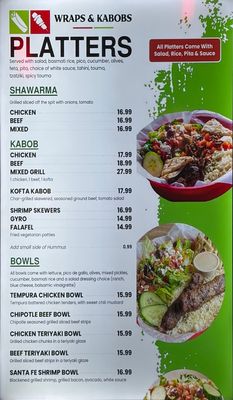Menu photo 3 Wraps and Kabobs Tarpon Springs, FL
