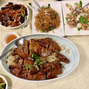 Excellent Cuisine - Roasted duck, eggplant with tangy sauce, bbq pork chow mein, cashew chicken. - Dim Sum Near Me - Portland, Oregon Excellent Cuisine - Roasted duck, eggplant with tangy sauce, bbq pork chow mein, cashew chicken. - Dim Sum Near Me - Portland, Oregon