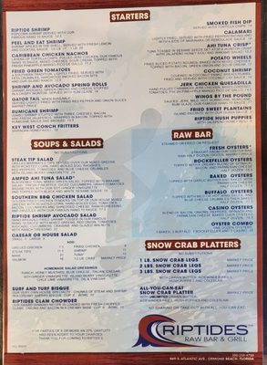 Menu photo 4 Riptides Raw Bar & Grill Ormond Beach, FL