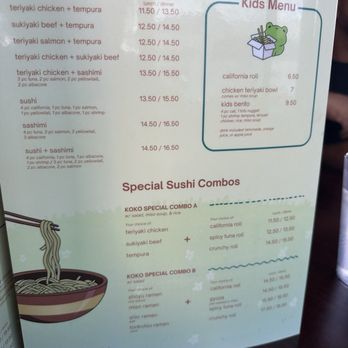 Koko Sushi - Part of the menu - Sushi Bars Near Me - Mission Viejo, California
