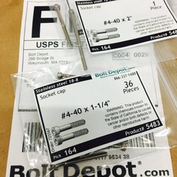 Bolt Depot - Great company! Thanks for the super fast shipping and individually labeled items. I will definitely be ordering from you guys again.