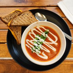 Rock n Roots - Tomato Basil Soup + grilled cheese