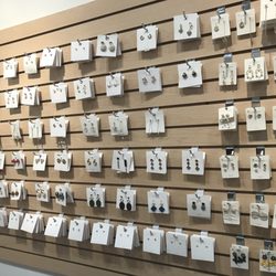 lucky gift shop - There's so many different styles of earrings and hair accessories.