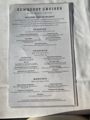 Menu photo 2 Solaris  - SunQuest Cruises Miramar Beach, FL