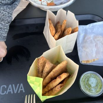 CAVA - Pita Chips - classic and Sumac Sour Cream + Onion - Mediterranean Near Me - Costa Mesa, California