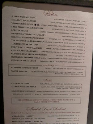 Menu photo 2 Charley's Steak House Orlando, FL Menu photo 2 Charley's Steak House Orlando, FL
