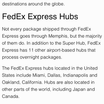 FedEx Ship Center - Further information showing the 11 FedEx HUBS - Shipping Centers Near Me - Albuquerque, New Mexico