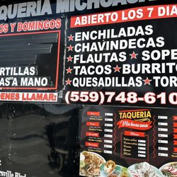 Taqueria Michoacana - Menu