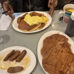 Cinnamon Pancake Pork Sausage 2 Eggs Special 2 by 2 by 2 Combo