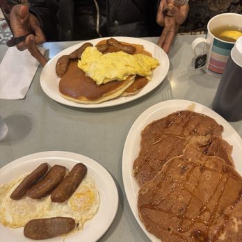 Tom's - Cinnamon Pancake Pork Sausage 2 Eggs Special 2 by 2 by 2 Combo - Diners Near Me - Brooklyn, New York