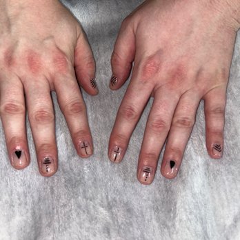 Elan Nails - Partner's hands that were done by the "non-professional" - Nail Salons Near Me - Orlando, Florida