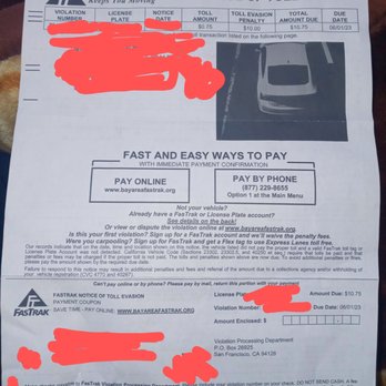 Fastrak - Notice of toll evasion accusation - Transportation Near Me - San Francisco, California Fastrak - Notice of toll evasion accusation - Transportation Near Me - San Francisco, California