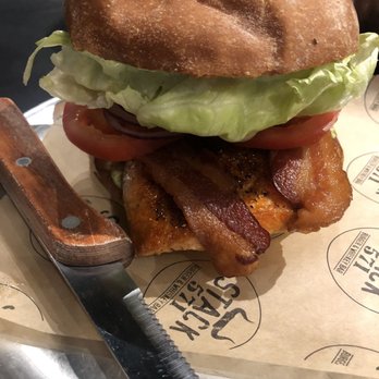 Stack 571 Burger & Whiskey Bar - Alaskan salmon sandwich w/ potato bread instead of the ciabatta roll - Burgers Near Me - Olympia, Washington Stack 571 Burger & Whiskey Bar - Alaskan salmon sandwich w/ potato bread instead of the ciabatta roll - Burgers Near Me - Olympia, Washington
