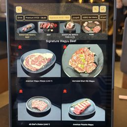 Menu via tablet Menu via tablet