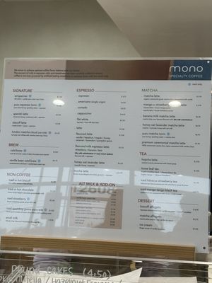 Menu photo 8 Mono Coffee Lakewood, CA Menu photo 8 Mono Coffee Lakewood, CA