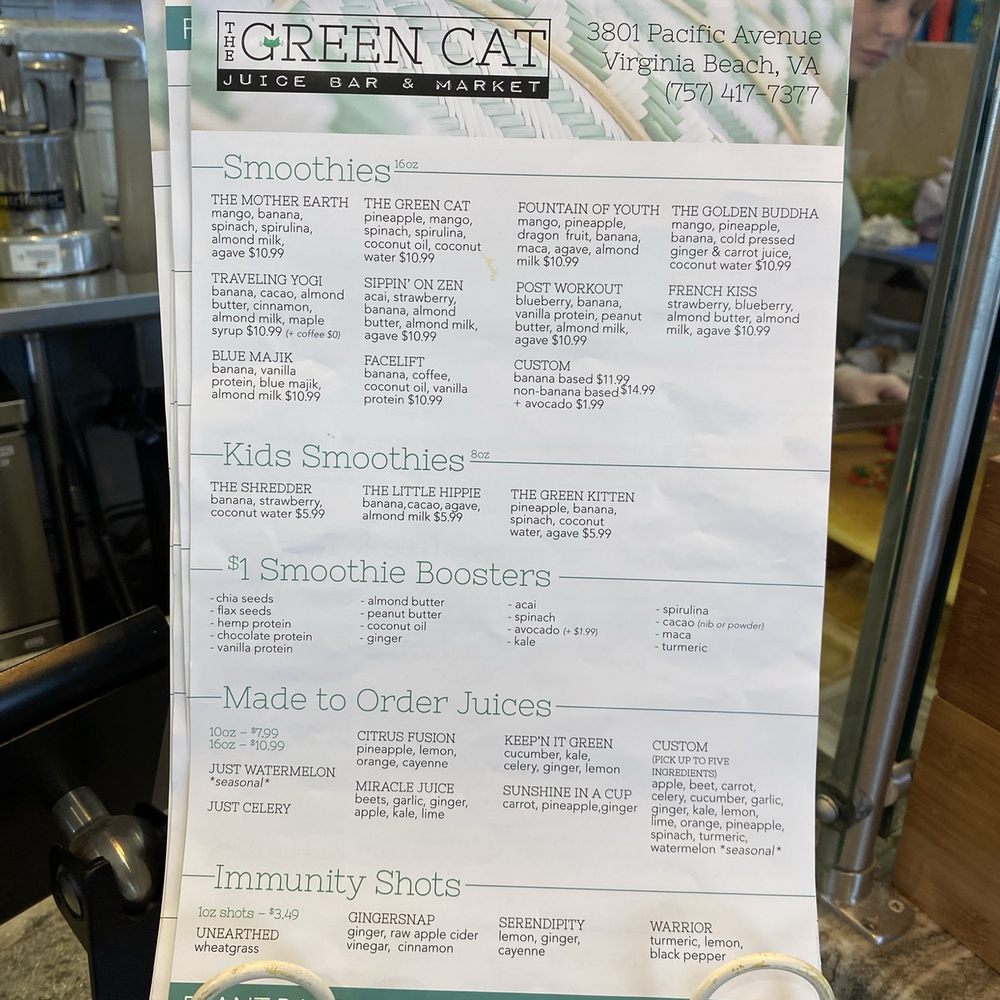 The Green Cat Juice Bar & Market - Juice Bars & Smoothies Near Me - Virginia Beach, Virginia