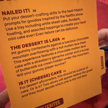 Netflix Bites - Dessert menu - American Near Me - Las Vegas, Nevada Netflix Bites - Dessert menu - American Near Me - Las Vegas, Nevada