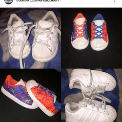 Kid To Kid - The sneakers all white is how I purchased them from kid2kid and with colors is what I did
