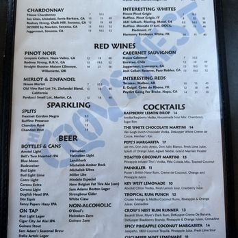 Crow's Nest Restaurant & Marina - Drinks & Cocktail menu - Seafood Near Me - Venice, Florida