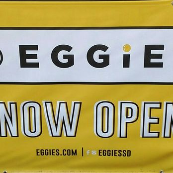 Eggies - Banner hanging on a fence - Coffee & Tea Near Me - San Diego, California Eggies - Banner hanging on a fence - Coffee & Tea Near Me - San Diego, California