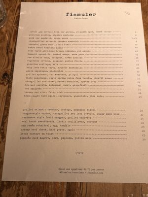 Menu photo 1 Fismuler Barcelona, B Menu photo 1 Fismuler Barcelona, B