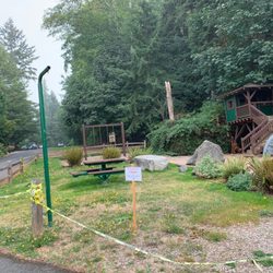 John Bush Play Area - Play area taped off (closed).
