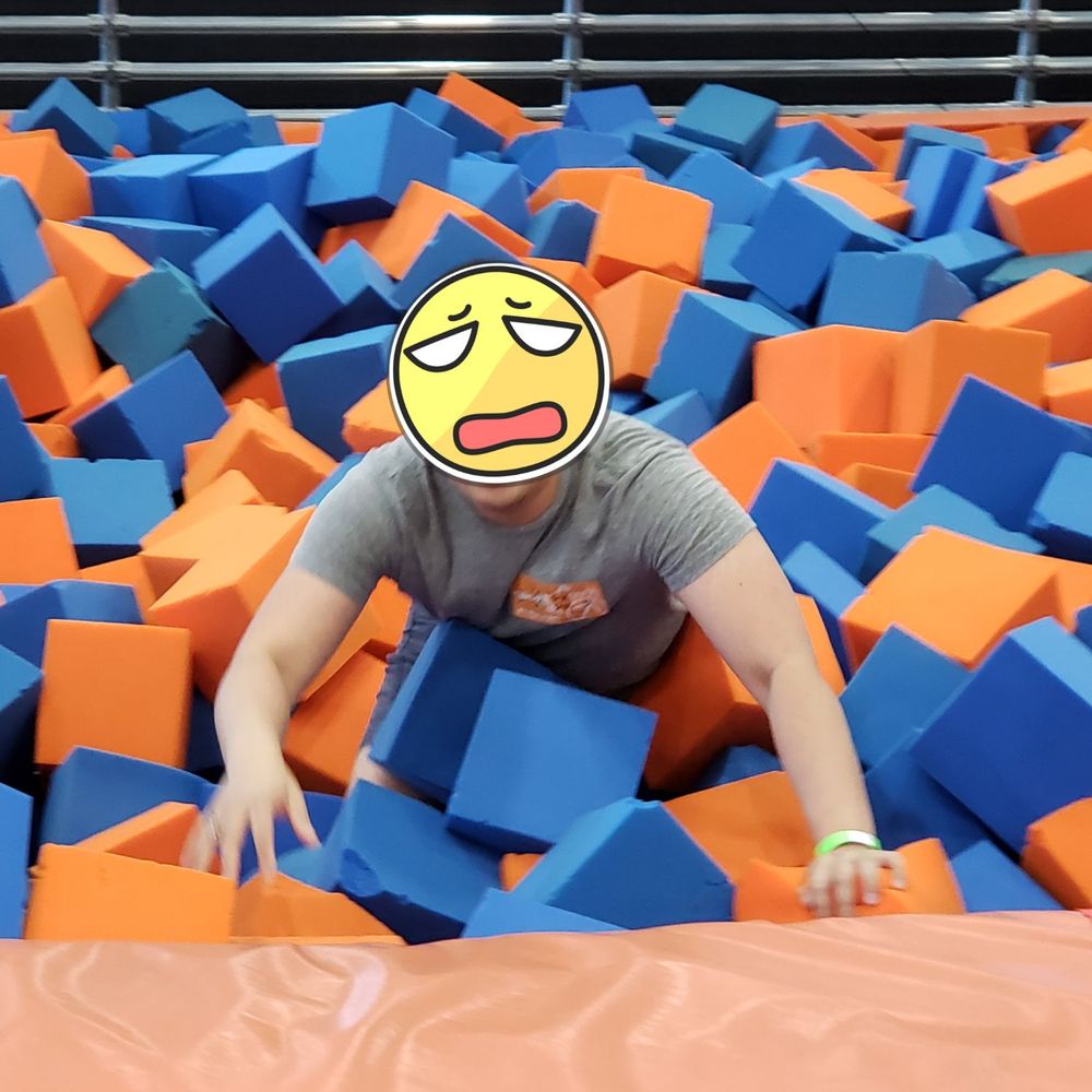 Sky Zone Trampoline Park - He's struggling to get out - Trampoline Parks Near Me - Springfield, New Jersey Sky Zone Trampoline Park - He's struggling to get out - Trampoline Parks Near Me - Springfield, New Jersey