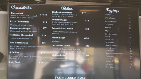 Menu photo 1 Cheesesteaks Naples, FL