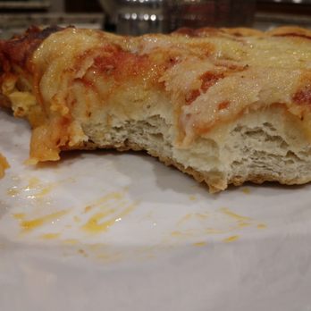 Mrs T's - 4/5 crust, 1/5 toppings. Mrs. T's thick crust, that's all it is, thick crust. On the other hand, the regular crust is outstanding! - Pizza Near Me - Westmont, Illinois