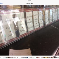Gelateria Savoia - List of flavors at Savoia. The gelato is not visible behind the counter.